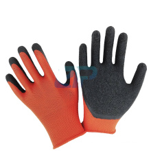 13G Polyester Liner Crinkle Coated Latex Work Gloves Wholesale